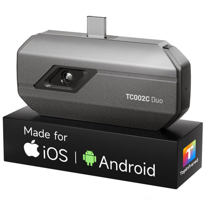 TOPDON TC002C Duo Thermal Camera, Compatible with Any USB-C iPhone, iPad & Android Device, 512 x 384 Super Resolution, 256 x 192 IR Resolution Thermal Imager, -4°F~1022°F Temp Range