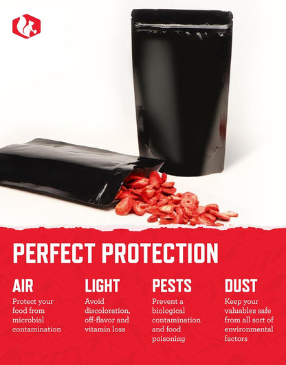 READYWISE - Mylar Bags,Large,Black, 1,000 Pieces, 16 Ounce, Mylar Bags, Ideal for Food Storage, Long Term Food Supply, Up to 25 Years, Resealable, Smell Proof Bag,11"x6.75x3"