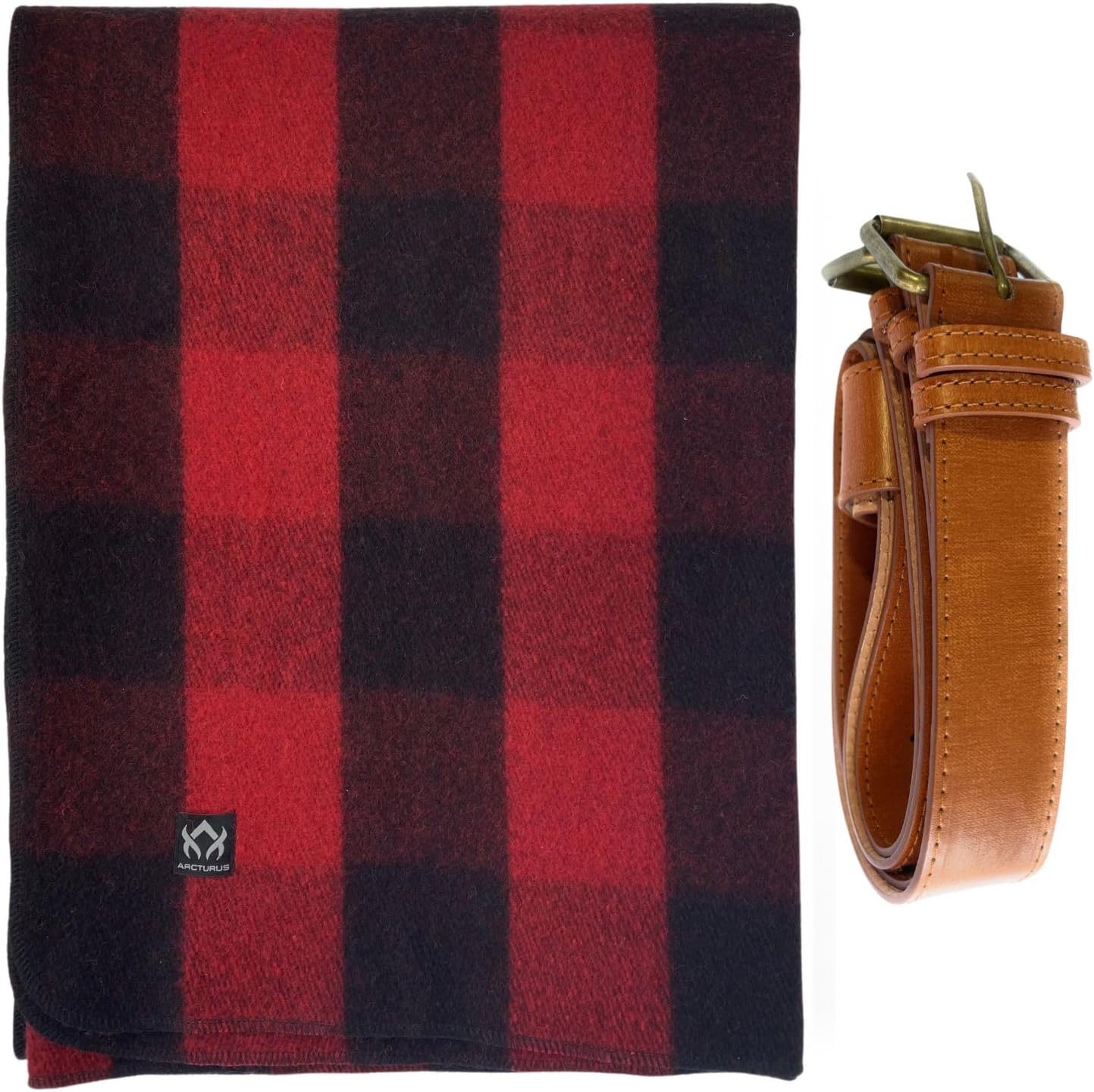Arcturus Red Buffalo Wool Blanket and Carry Straps Bundle