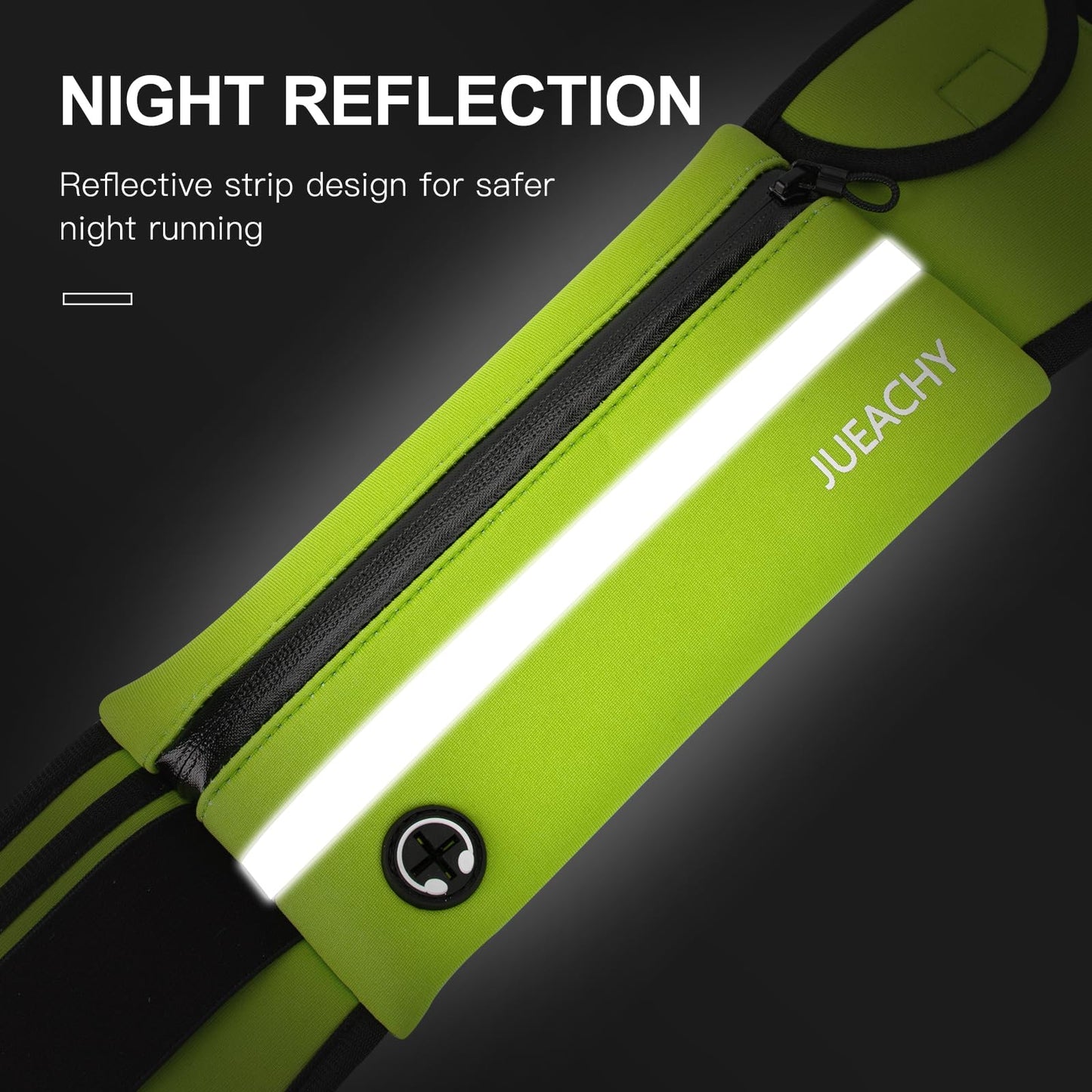 Jueachy Running Belts for Women Waterproof Fanny Pack Running Waist Pouch Phone holder Adjustable Sports Money Belt with Headphone Port