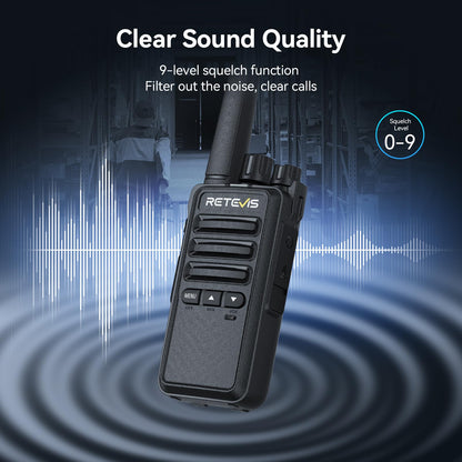 Retevis RT68 Walkie Talkies Rechargeable, Portable Two Way Radios 6 Pack with Six-Way Multi Gang Charger, Heavy Duty Walkie Talkie for Adults, Hands Free, Long Range, for School Restaurant Farm