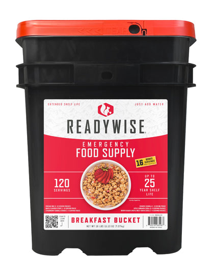 ReadyWise Emergency Food Supply - 120 Servings Favorites Sample Bucket, Survival Food Kit, Freeze Dried Prepper Food & Dehydrated Meals for Camping Essentials & Backpacking, up to 25 Year Shelf Life