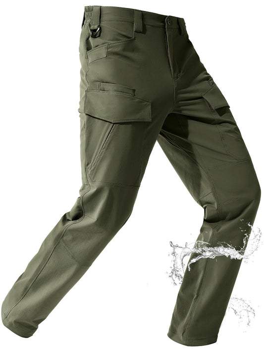 FREE SOLDIER Men's Tactical Water Repellent Ripstop Cargo Work Pants Men Hiking Nylon Spandex Trousers with 8 Pockets