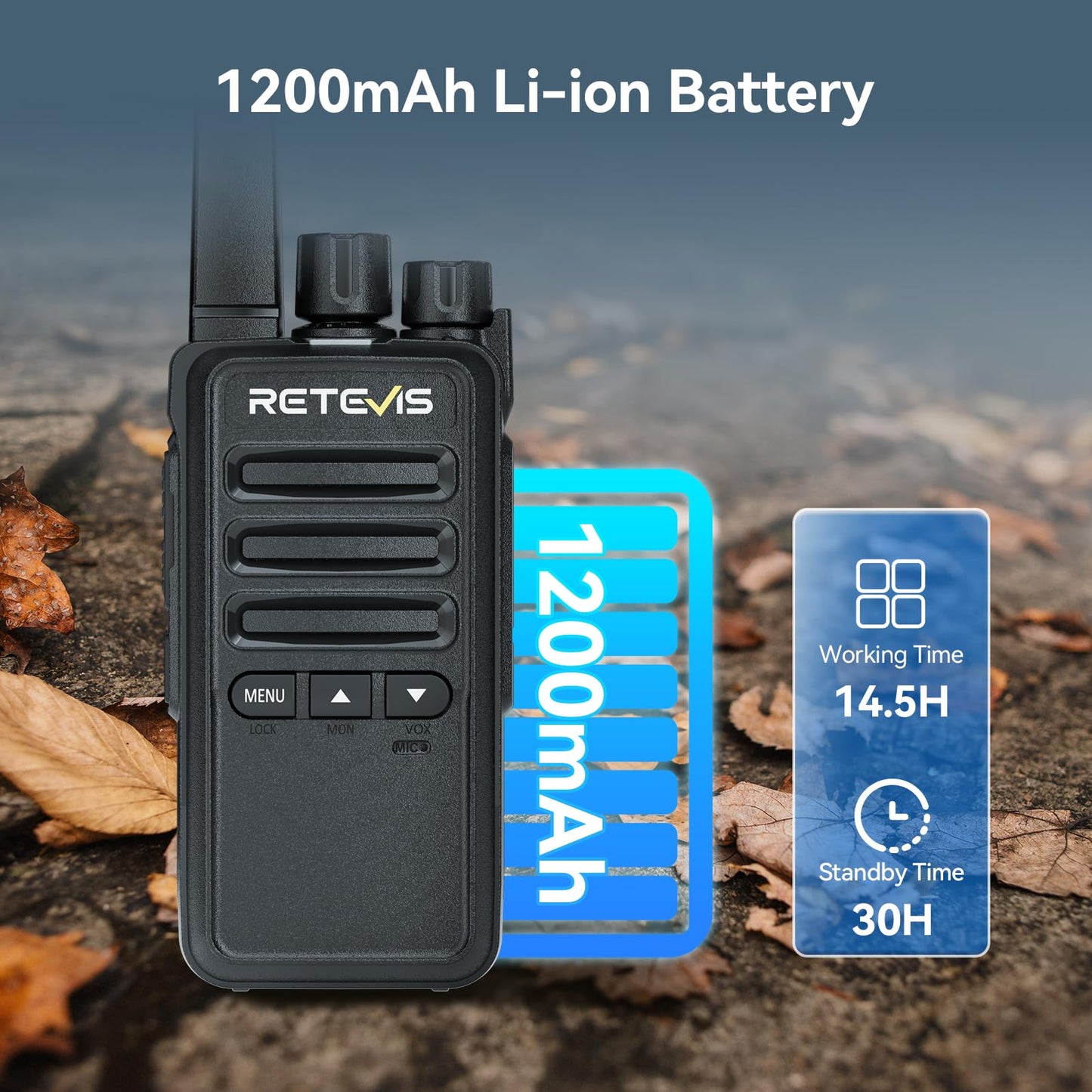 Retevis RT68 Walkie Talkies Rechargeable,Portable FRS Two-Way Radios for Adults,Heavy Duty 2 Way Radios Long Range,USB Charging Base,License Free Walkie Talkie for Road Trip Gifts Camping (2 Pack)