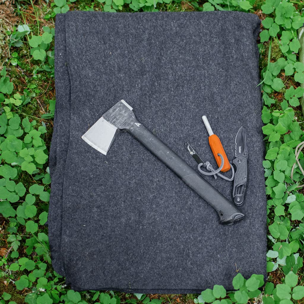 Arcturus Military Wool Blanket - Warm, Thick, Washable - Great for Outdoors, Camping, Stadium Blanket, Picnics, Travel - Car & Bushcraft Survival Kits
