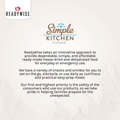 READYWISE - Simple Kitchen, Tomato Basil Soup, 17 Servings, MRE, Gluten Free, & Vegetarian, Food, Soup Mix, for Events, Hiking, Emergency Food Supply, Camping Essentials, or Daily Use, 1 Pack