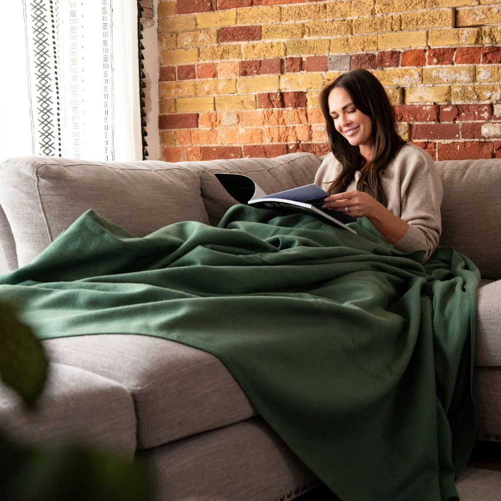 Arcturus Bighorn 100% Virgin Wool Blanket | Heirloom-Quality Wool Bedding for Home & Cabin | Warm, Thick & Durable (Queen Size, Steel Blue)