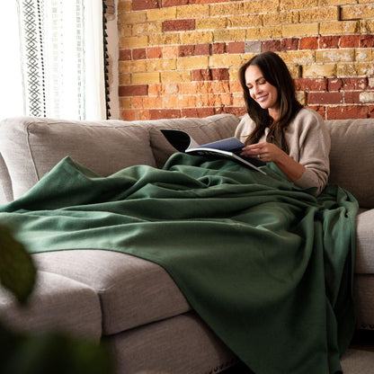 Arcturus Bighorn 100% Virgin Wool Blanket | Heirloom-Quality Wool Bedding for Home & Cabin | Warm, Thick & Durable (Queen Size, Steel Blue)