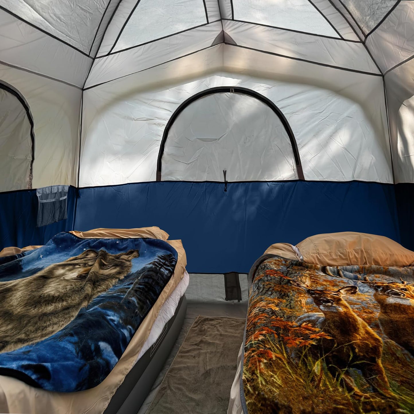 UNP Tents 6 Person Waterproof Windproof Easy Setup,Double Layer Family Camping Tent with 1 Mesh Door & 5 Large Mesh Windows -10'X9'X78in(H)