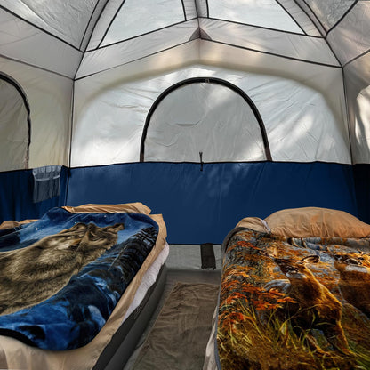 UNP Tents 6 Person Waterproof Windproof Easy Setup,Double Layer Family Camping Tent with 1 Mesh Door & 5 Large Mesh Windows -10'X9'X78in(H)