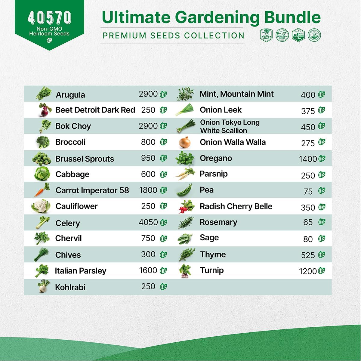 Organo Republic 15 Lettuce & Greens and 25 Winter Vegetable & Herb Seeds Variety Pack Bundle, 29,475+ Non-GMO Heirloom Garden Seeds for Planting Vegetables and Herbs for Indoor & Outdoor Gardening