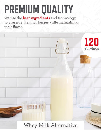 ReadyWise Whey Powdered Milk Alternative - 120 Servings Bucket, Emergency Food Supply, Protein Camping Meals, Survival Kit & Camping Essentials, Bug Out Bag Supplies, up to 25 Year Shelf Stable Life