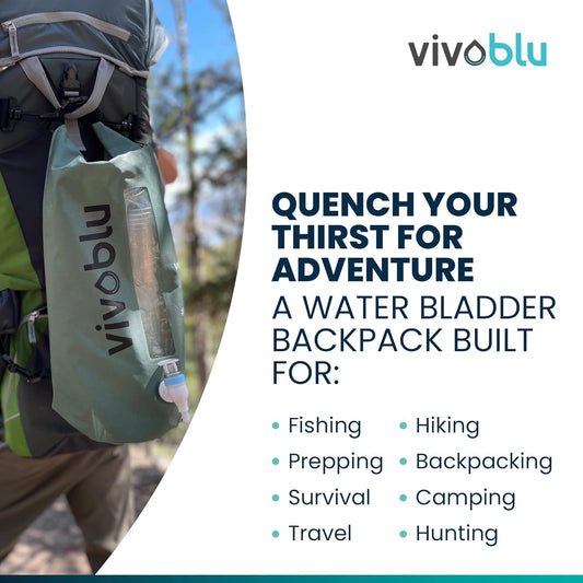 VivoBlu Freedom Bundle: Vivoblu Core Family Filter and Water Bladder Combo- Gravity Water Filter for Emergency Purification: Upgrade Your Emergency Preparedness Items and Backpacking Gear