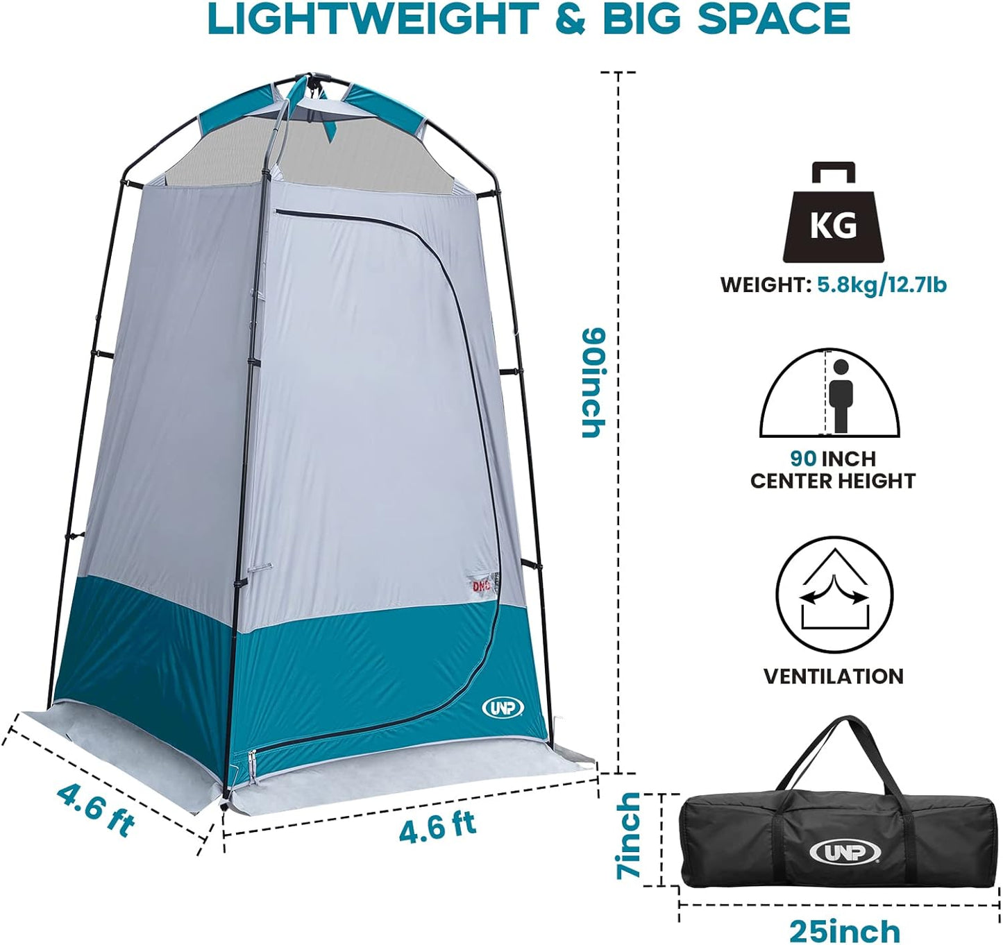 UNP Camping Shower Tent and 8 Person Camping Tent for Outdoor Hiking Fishing Portable