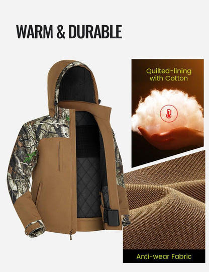 TIDEWE Heated Jackets for Men with Battery Pack, 180G Insulation Work Jackets, Water-resistant Coat (Black, Brown, S-XXXL)