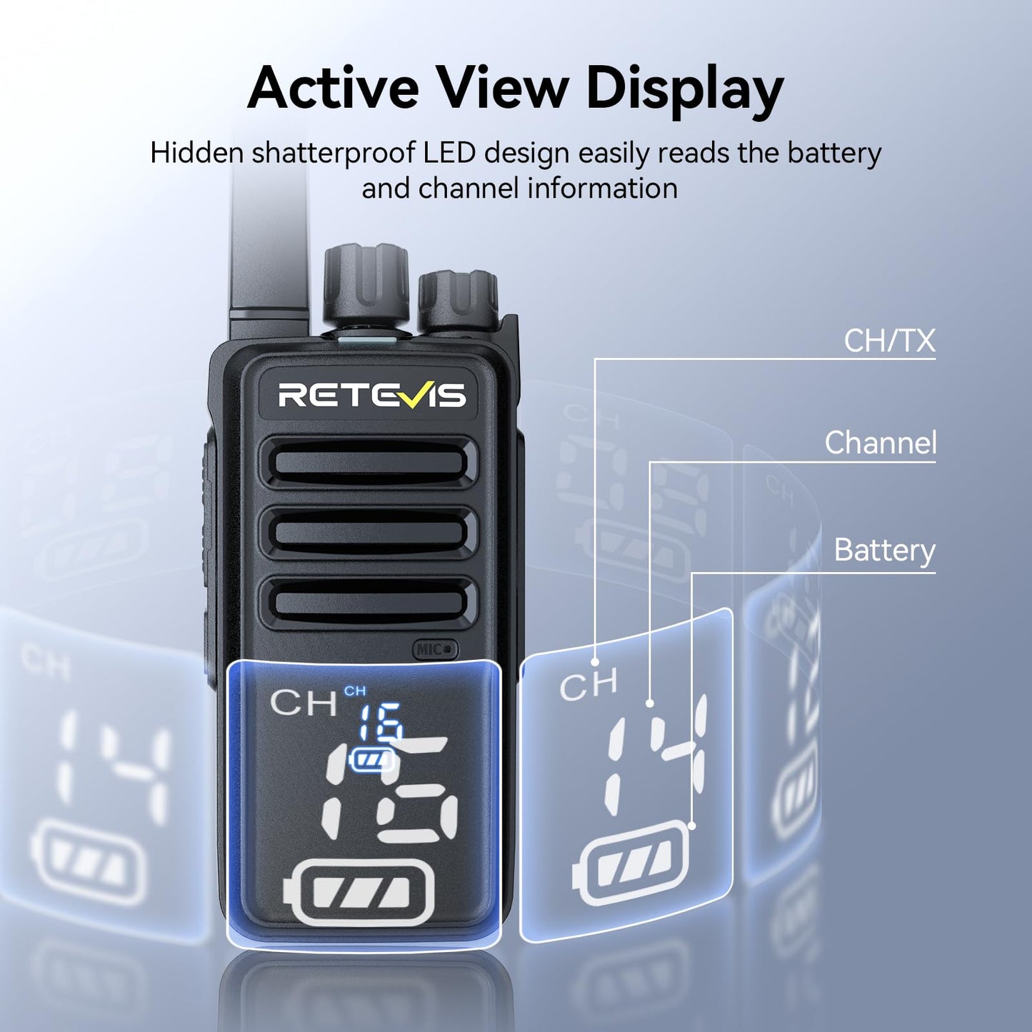 Retevis RT68 Two-Way Radios Long Range, Walkie Talkies for Adults, 2 Way Radio with Earpiece, Walkie Talkie Rechargeable with Charging Base, for Manufacturing Restaurant Business School(10 Pack)