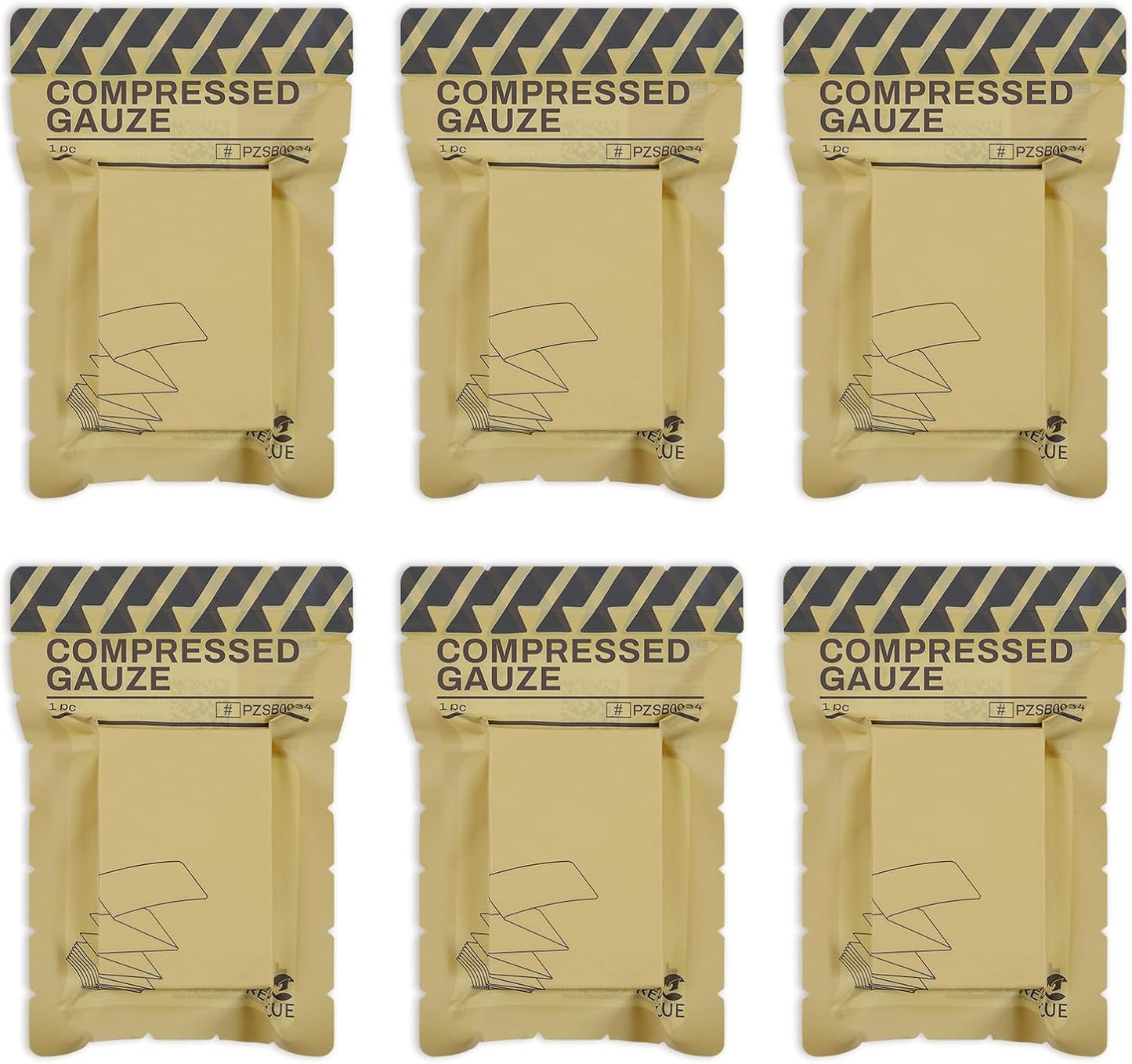 RHINO RESCUE Sterile Compressed Gauze for Emergency Wound Dressing+IFAK Trauma Kit with C-A-T Tourniquet(PRO, Coyote)
