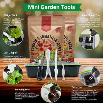 Organo Republic 14 Tomato Seeds and 14 Pepper Seeds Variety Pack Bundle, 2,055+ Non-GMO Heirloom Garden Seeds for Planting Tomatoes and Peppers for Indoor & Outdoor Gardening