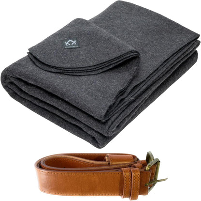 Arcturus Charcoal Wool Blanket and Carry Straps Bundle