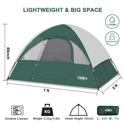 Camping Tent 2 Person, Waterproof Windproof Tent with Rainfly Easy Set up-Portable Dome Tents for Camping…