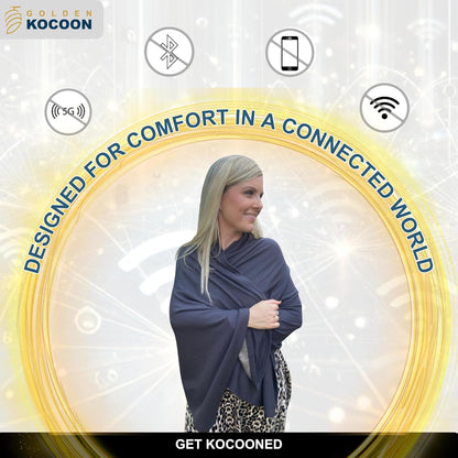 .E-M-F Scarf - Thin & soft - EcoShield™ Bamboo Lyocell Fara-day Silver Fabric - 56x28 inch - Use as a blanket, shawl, head cover, wrap - ideal for everyday 5 G, B T, Smart Meter & Wi Fi environments