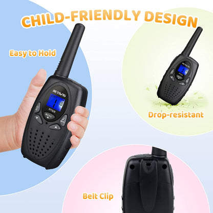 Retevis RT628 Walkie Talkies for Kids,Toys Gifts for 6-12 Years Old Boys Girls,Long Range 2 Way Radio 22CH VOX,Birthday Gift,Family Walkie Talkie for Camping Hiking Indoor Outdoor