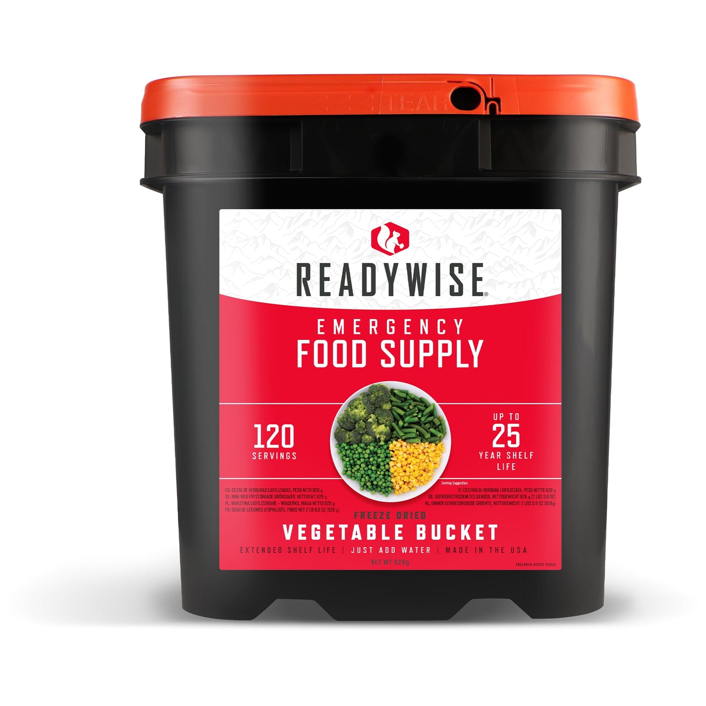 ReadyWise Emergency Food Supply - 120 Servings Favorites Sample Bucket, Survival Food Kit, Freeze Dried Prepper Food & Dehydrated Meals for Camping Essentials & Backpacking, up to 25 Year Shelf Life