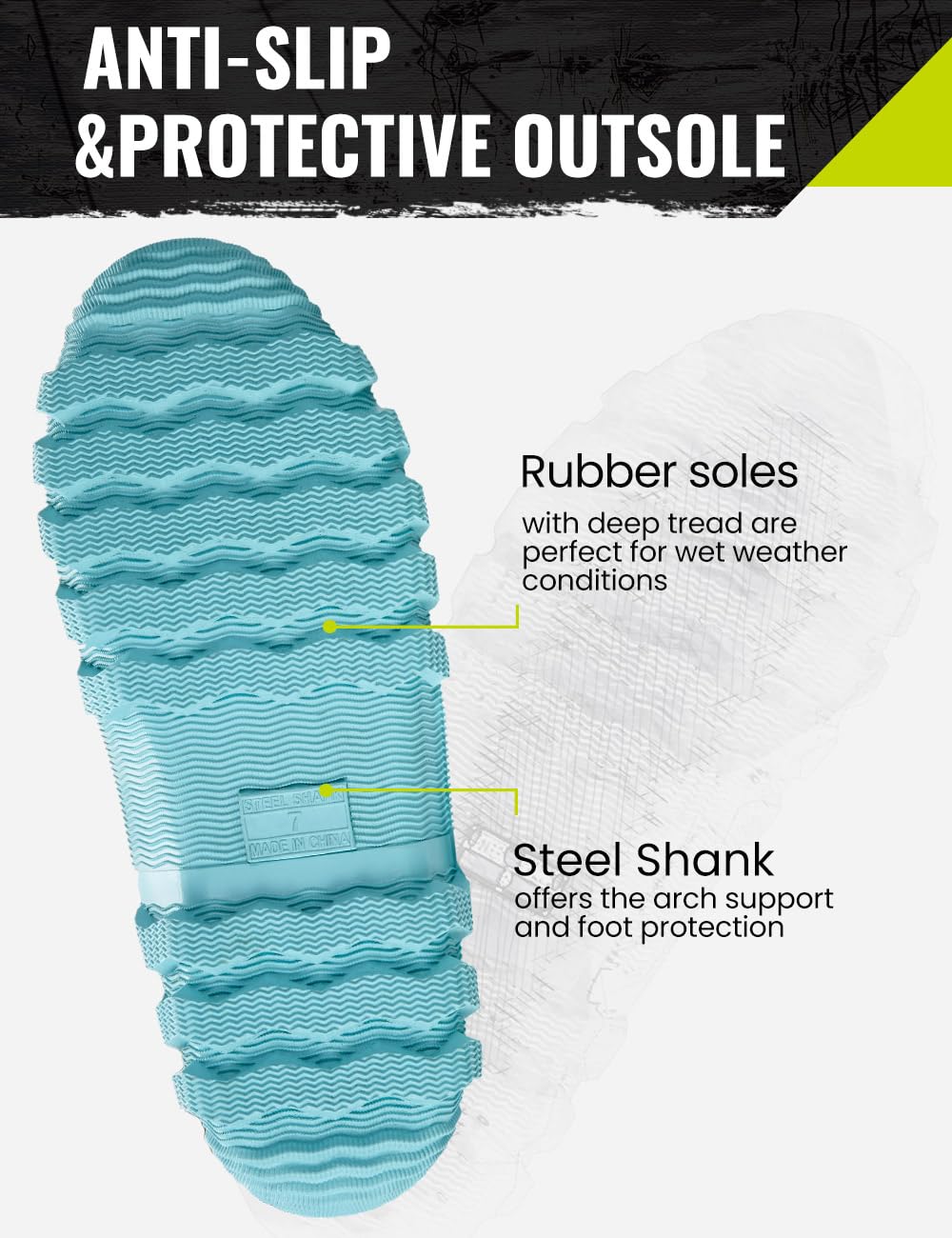 TIDEWE Rubber Boots for Women with Steel Shank, Waterproof Rain Boots Multi-Season, 6mm Neoprene Sturdy Rubber Outdoor Hunting Boots Next Camo G2 (Pink & Green)