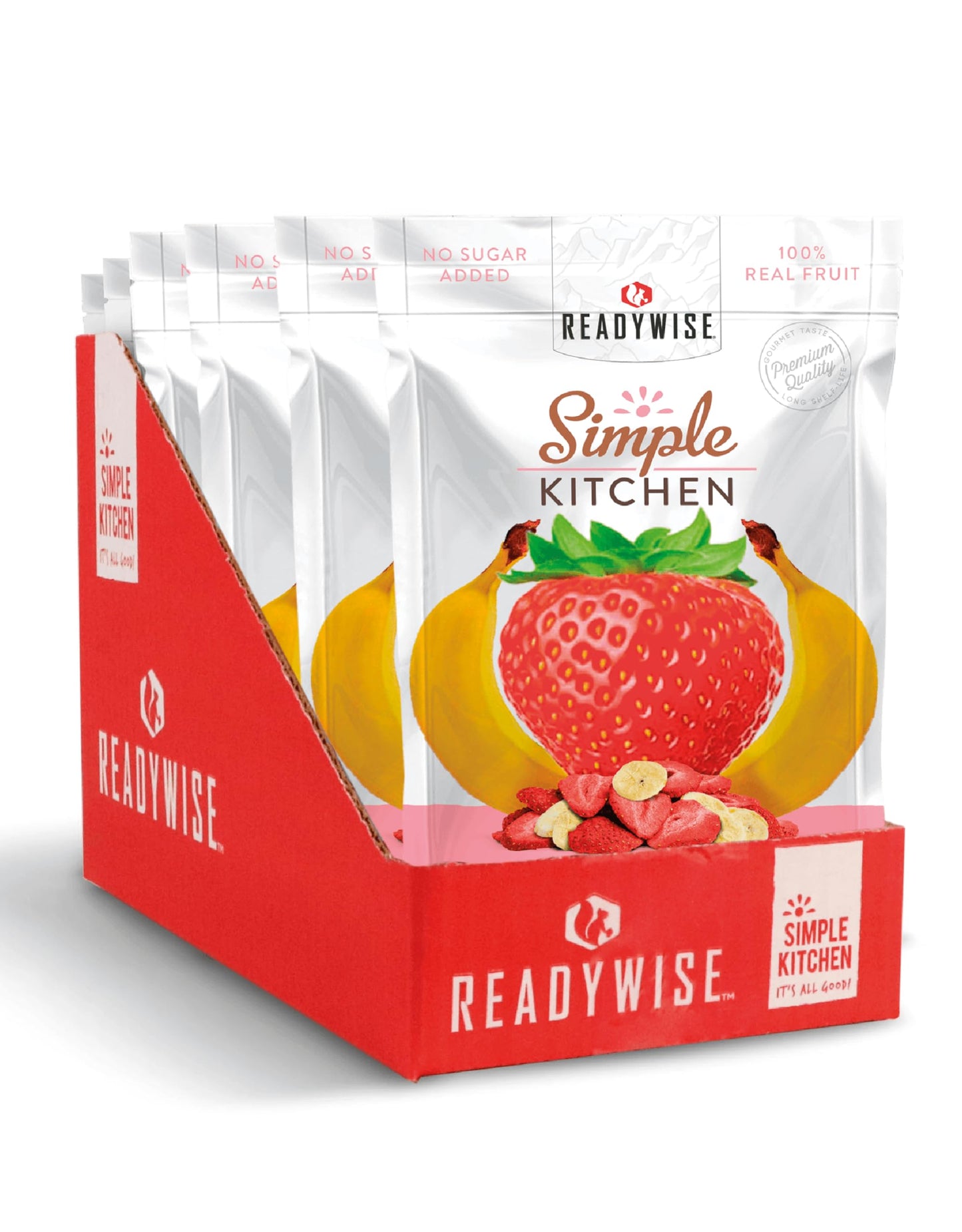 READYWISE - Simple Kitchen, Freeze-Dried Peaches, 1.16 oz, Pack of 6, Vegetarian, Gluten Free, Snacks, Peaches, Dried Fruit, Pre Workout, Healthy Snacks, Camping, Backpacking, Survival Food