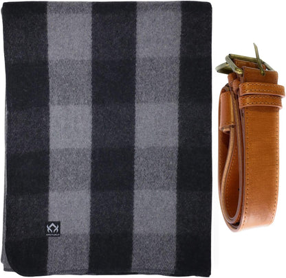 Arcturus Gray Buffalo Wool Blanket and Carry Straps Bundle