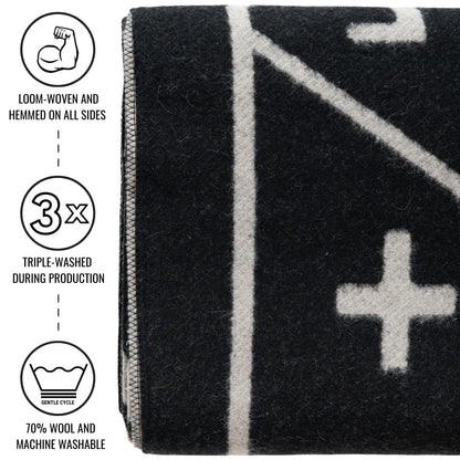 Arcturus Rainier Wool Blanket - 4.5lbs Warm, Heavy, Washable, Large | Great for Camping, Outdoors, Survival & Emergency Kits (Sunset Peak)