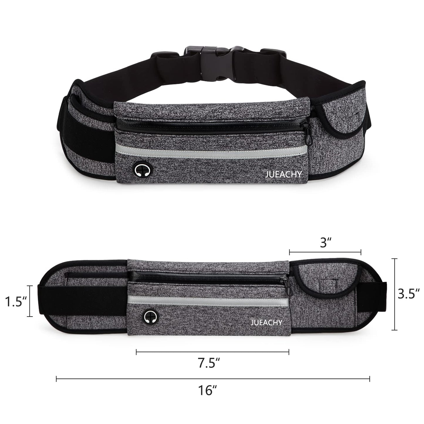 Jueachy Running Belts for Women Waterproof Fanny Pack Running Waist Pouch Phone holder Adjustable Sports Money Belt with Headphone Port
