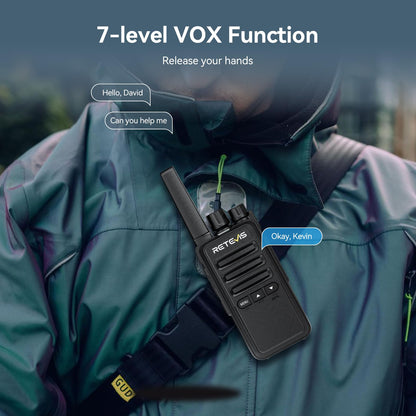 Retevis RT68 Walkie Talkies Rechargeable,Portable FRS Two-Way Radios for Adults,Heavy Duty 2 Way Radios Long Range,USB Charging Base,License Free Walkie Talkie for Road Trip Gifts Camping (2 Pack)