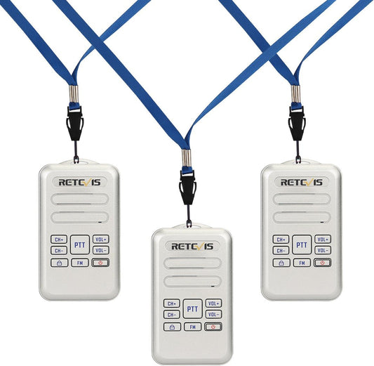 Retevis RT20 Walkie Talkies for Adults, Wearable Small Walkie Talkie for Seniors Elderly, Loud Sound, FM, Compact Mini 2 Way Radios for Healthcare Hospital Biking Camping Skiing Gift(3 Pack)