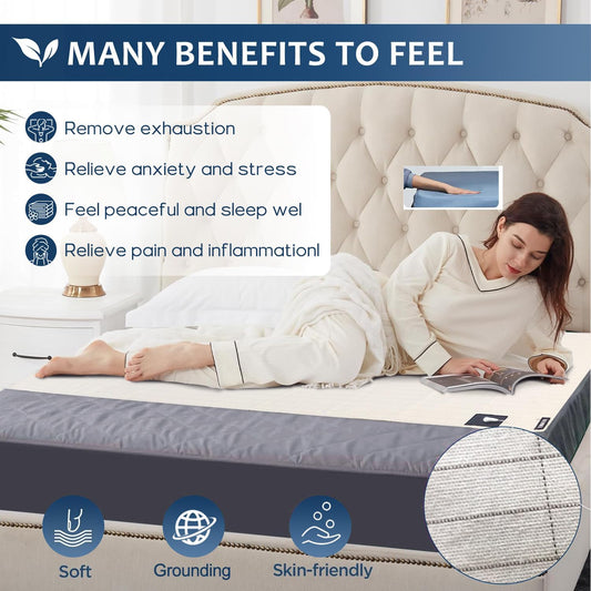 Grounding Sheet 27 * 52IN for Sleeping, Grounding Conductive Sheet Connecting to Earth, 5% Pure Silver for Bed