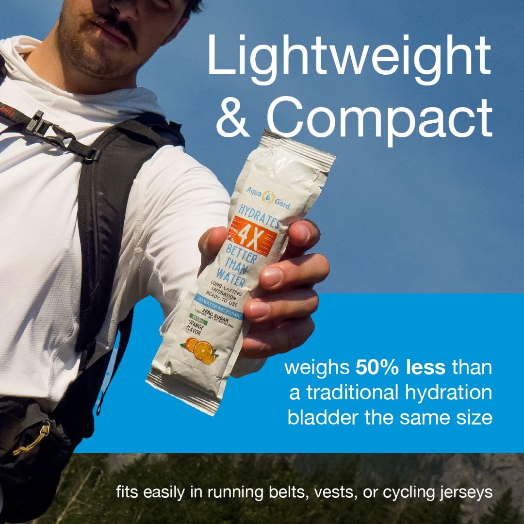 Aqua-Gard Marathon Hydration Gel – Zero Sugar Running Gels for Runners & Cyclists – Instant Hydration Packets – No Water Needed Energy Gel – Gifts for Runners