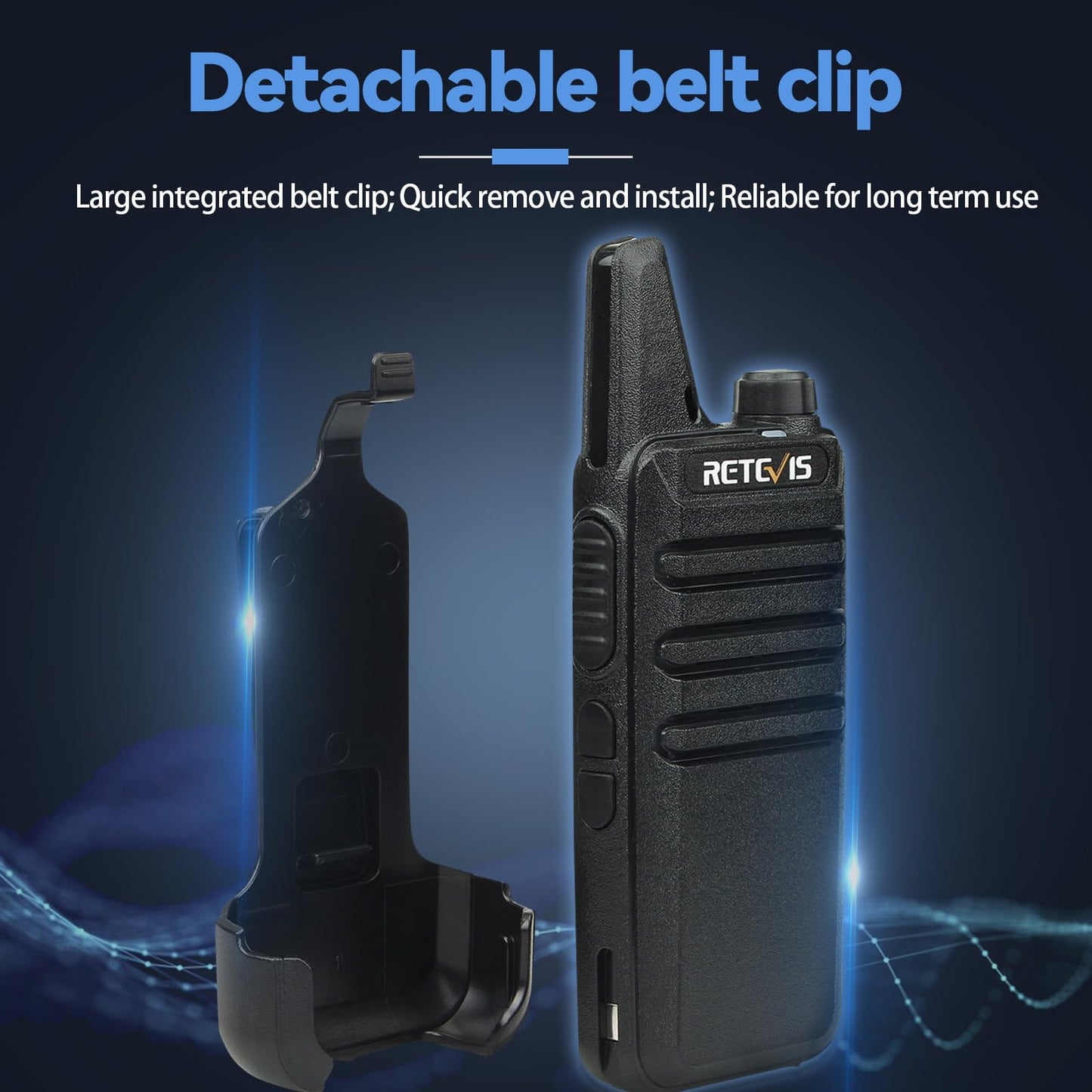 Retevis RT22 Walkie Talkies, Mini 2 Way Radio Rechargeable, VOX Handsfree, Portable, Two-Way Radios Long Range with Earpiece, for Family Road Trip Camping Hiking Skiing(2 Pack, Black)