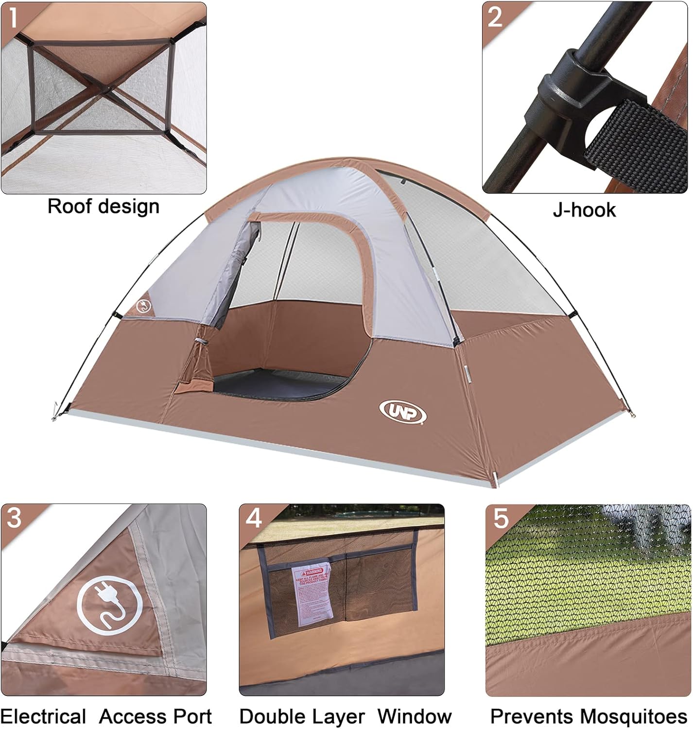 UNP Camping Shower Tent and 2 Person Camping Tent for Hiking Outdoor Fishing Portable
