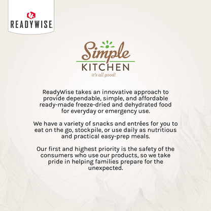 READYWISE - Simple Kitchen, Tomato Basil Soup, 17 Servings, MRE, Gluten Free, & Vegetarian, Food, Soup Mix, for Events, Hiking, Emergency Food Supply, Camping Essentials, or Daily Use, 1 Pack