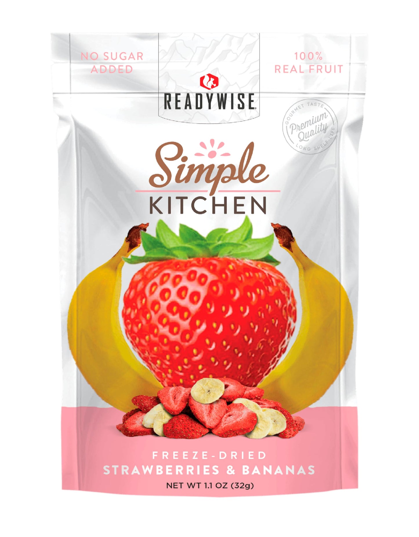READYWISE - Simple Kitchen, Freeze-Dried Peaches, 1.16 oz, Pack of 6, Vegetarian, Gluten Free, Snacks, Peaches, Dried Fruit, Pre Workout, Healthy Snacks, Camping, Backpacking, Survival Food