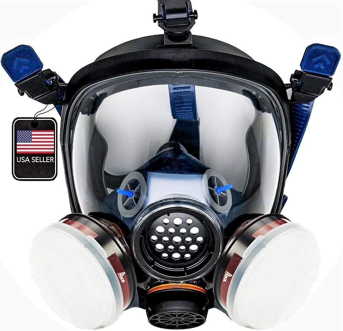 Parcil Distribution Full Face Respirator Mask For Smoke Protection & 2 Emergency Fire Blankets - Emergency Fire Mask - Fire Safety Kit - Smoke Filtration