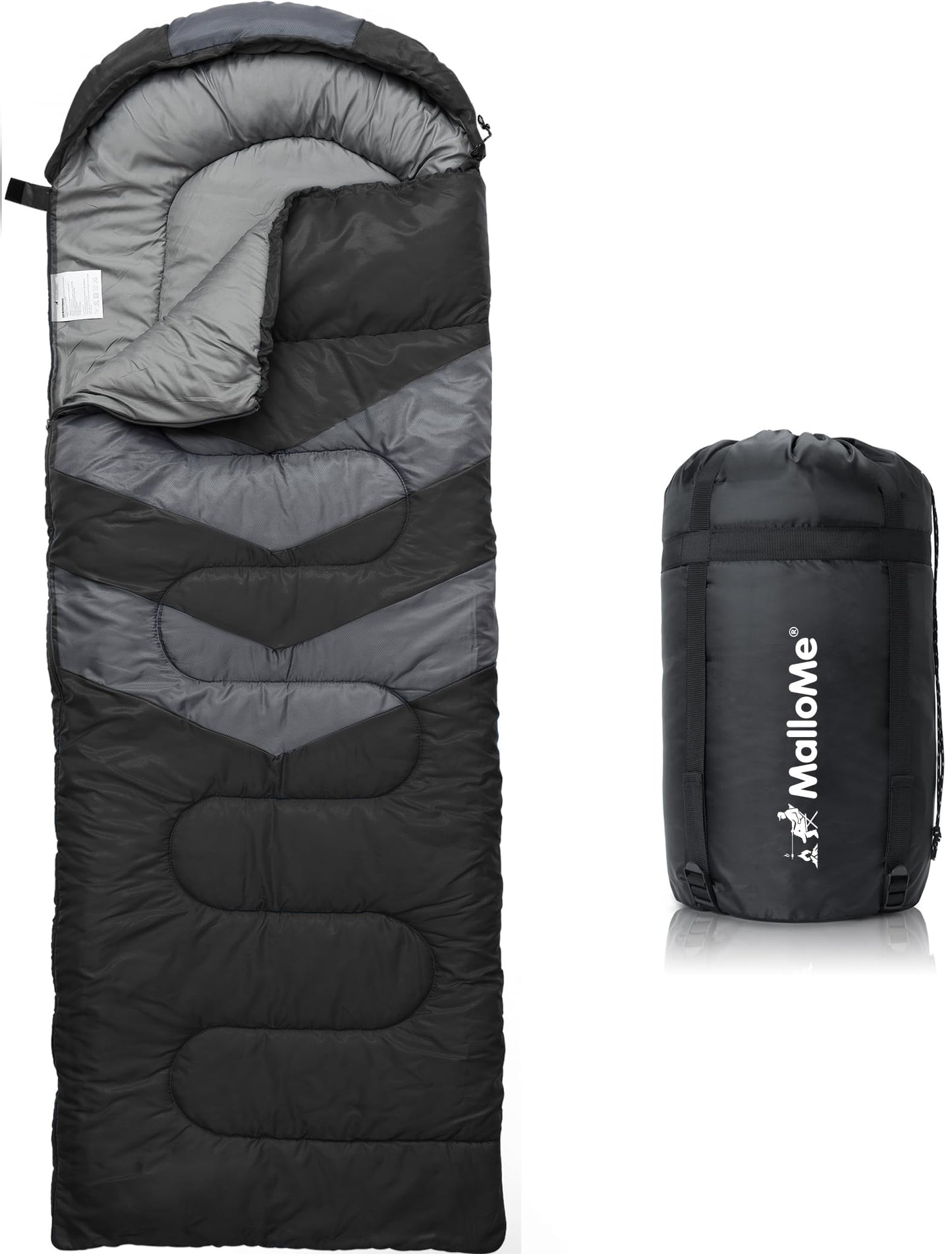 MalloMe Sleeping Bags for Adults Cold Weather & Warm - Backpacking Camping Sleeping Bag for Kids 10-12, Girls, Boys - Lightweight Compact Camping Essentials Gear Accessories Hiking Sleep Must Haves