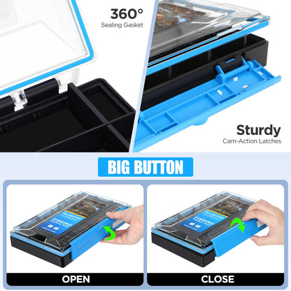 PLUSINNO Tackle Box Organizer, 1/2 Packs Waterproof Tackle Trays, Fishing Tackle Box with Removable Dividers, Fishing Box Tackle Trays and Terminal Tackle Storage