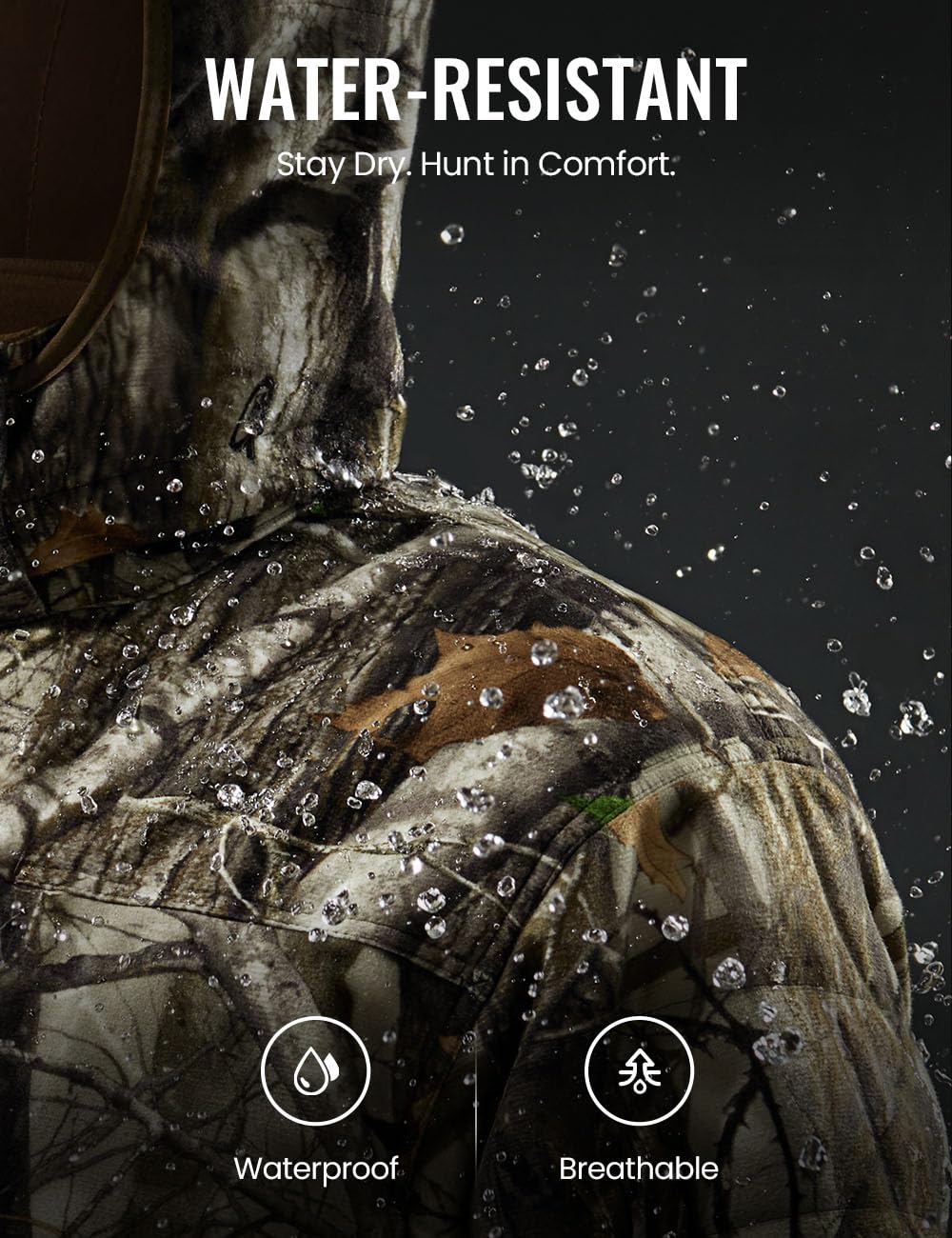 TIDEWE Hunting Jackets for Men, Silent Hunting Coat with 220G Insulation, Deer Hunting Clothes, Next Camo G2