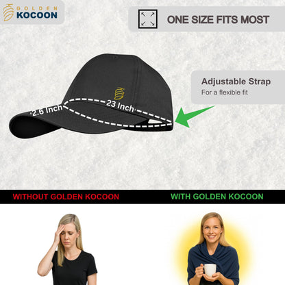 Golden Kocoon®- E.M.F Cap Hat- Bamboo Faraday Fabric Liner- 5.g, Cell Towers, Bluetooth, Smart Meters & WiFi