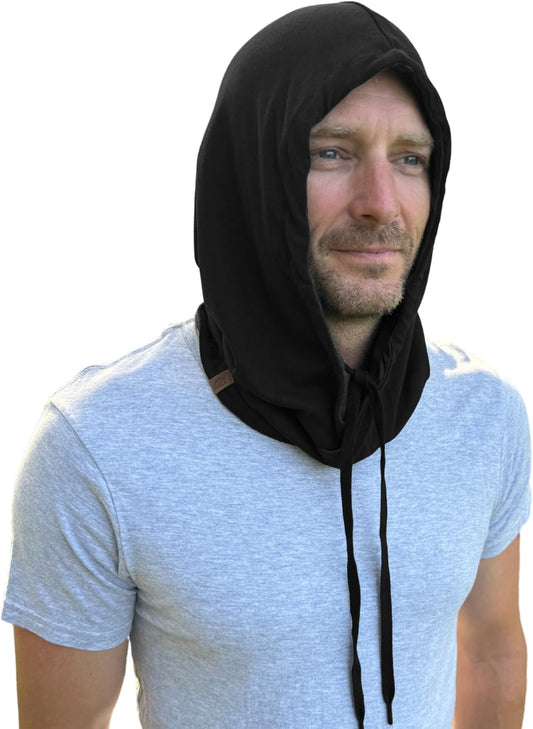 .E-M-F Hood- Organic Cotton & Bamboo Viscose outter, with EcoShield™ Bamboo Lyocell Fara-Day Silver Liner - Cover Head & Neck - Ideal for Everyday 5 G, B T, Smart Meter & Wi Fi environments- Hat Cap