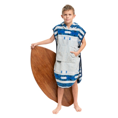 Arcturus Surf Poncho | Hooded Changing Towel & Cover-Up | 100% Cotton Velour | 2-in-1 Design Converts Your Poncho to a Beach Towel (Blackies, Kids)