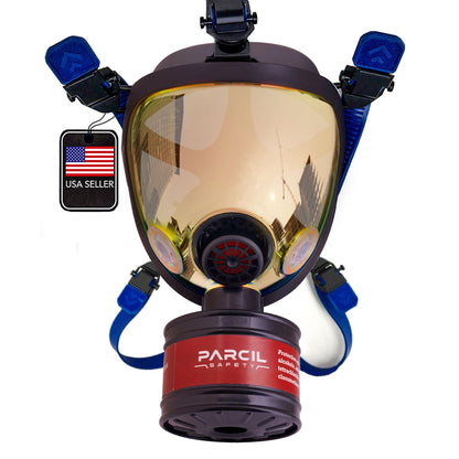 ST-100X Military Grade Full Face Respirator Mask with Advanced Air Filtration - For Chemical, Smoke, and Particulate Protection in Emergency Situations