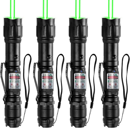 [4 Packs] Rechargeable Green Laser Pointer High Power Green Beam Light Long Distance Range For TV/LED/LCD Screens Tactical Flashlights Presentation Office/Outdoors/Astronomic/Construction [005]