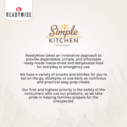 Simple Kitchen Garden Vegetable Soup Mix - 17 Servings for Meal Prep, Gluten Free, Vegetarian, Dehydrated & Freeze Dried Survival Food for Camping Meals, Backpacking & Hiking, Survival Kit, Pack of 4